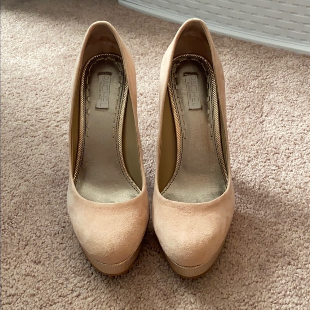 Rachel Roy suede nude pumps